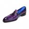 Emilio Franco "Tommaso" Purple Genuine Italian Calf Leather Tassel Loafers.